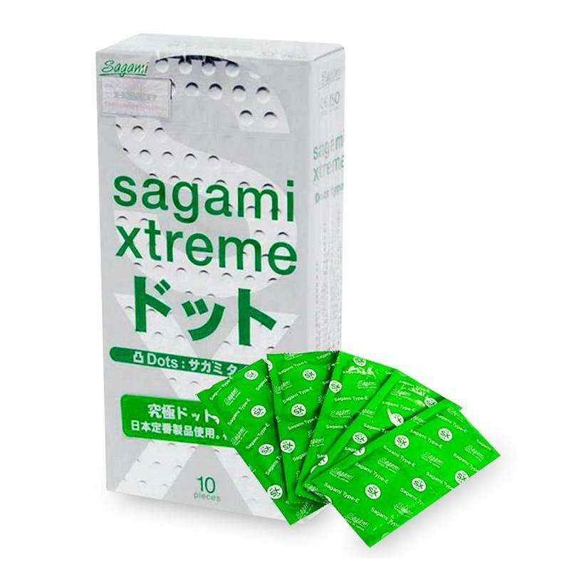 [ GIÁ SỈ ] - Bao cao su siêu mỏng, Gân gai nổi, ôm khít Sagami Extreme - hộp 10 chiếc