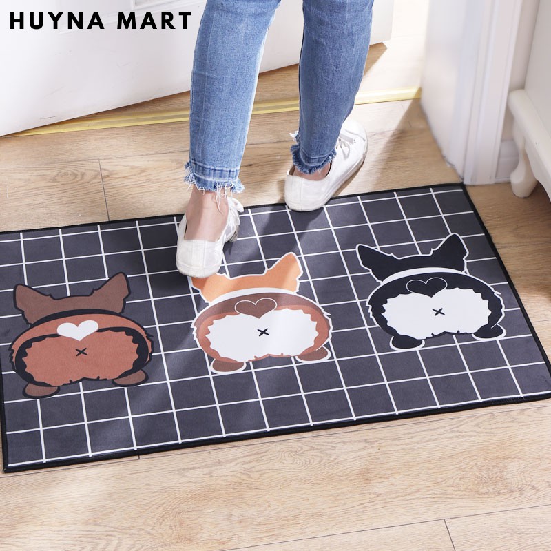 Thảm Lau Chân 3D Thấm Nước Chống Trơn Trượt 40x60cm HUYNA MART (Chọn mẫu) T01