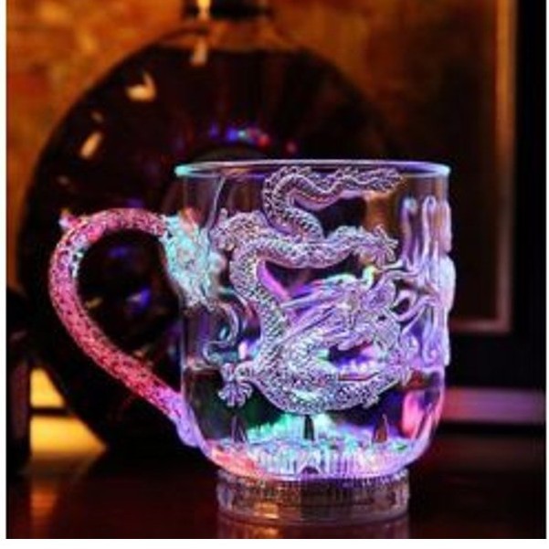Cốc uống nước đèn Led phát sáng phổ thông màu-Cốc phát sáng đổi màu cảm ứng size to an toàn mới đẹp