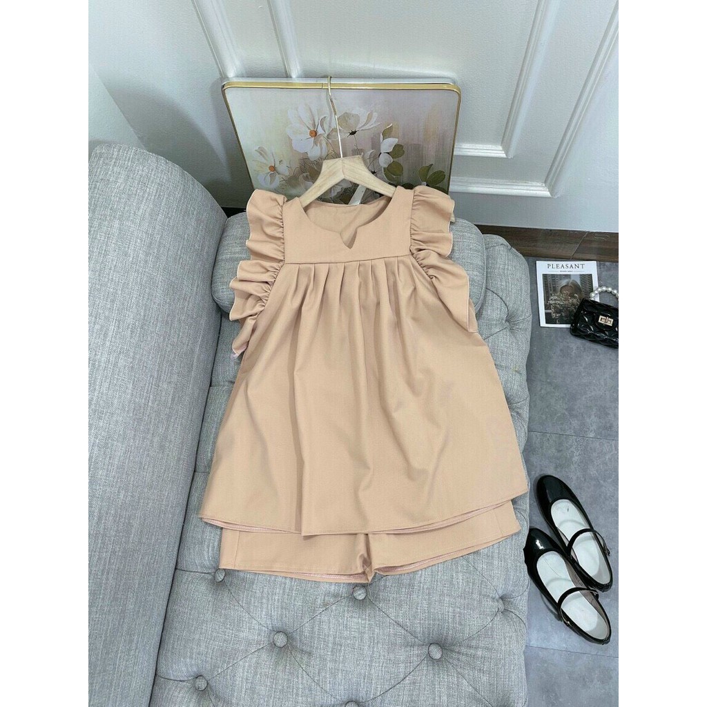 Sét bộ nữ cánh tiên áo xòe phối quần đùi trẻ trung năng động