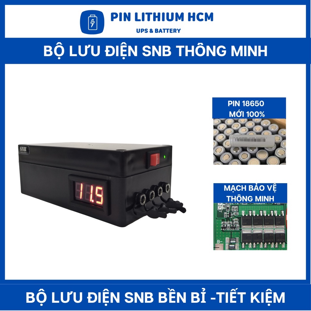 UPS 12V dung lượng 31200mAh, lưu điện camera, wifi, bảo hành 12 tháng