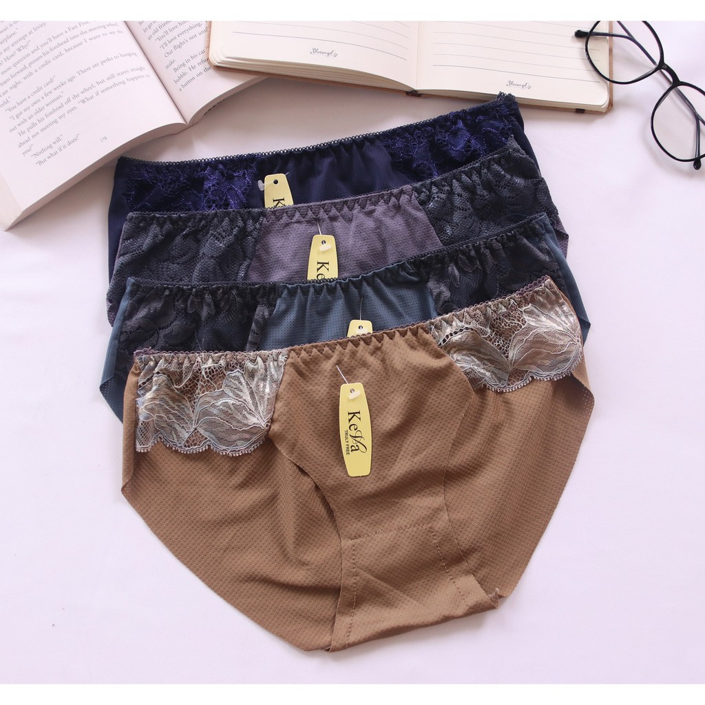 Quần lót nữ cotton phối ren kháng khuẩn thông hơi thoáng mát | BigBuy360 - bigbuy360.vn
