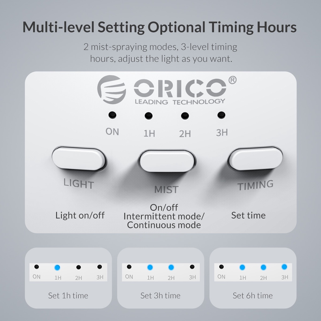 Máy Tạo Độ Ẩm Không Khí ORICO Có Đèn LED HU3