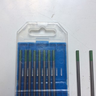 Hộp 10 Kim hàn Tig đầu xanh lá 2.4x 175mm. Sử dụng cho súng hàn Tig nhôm