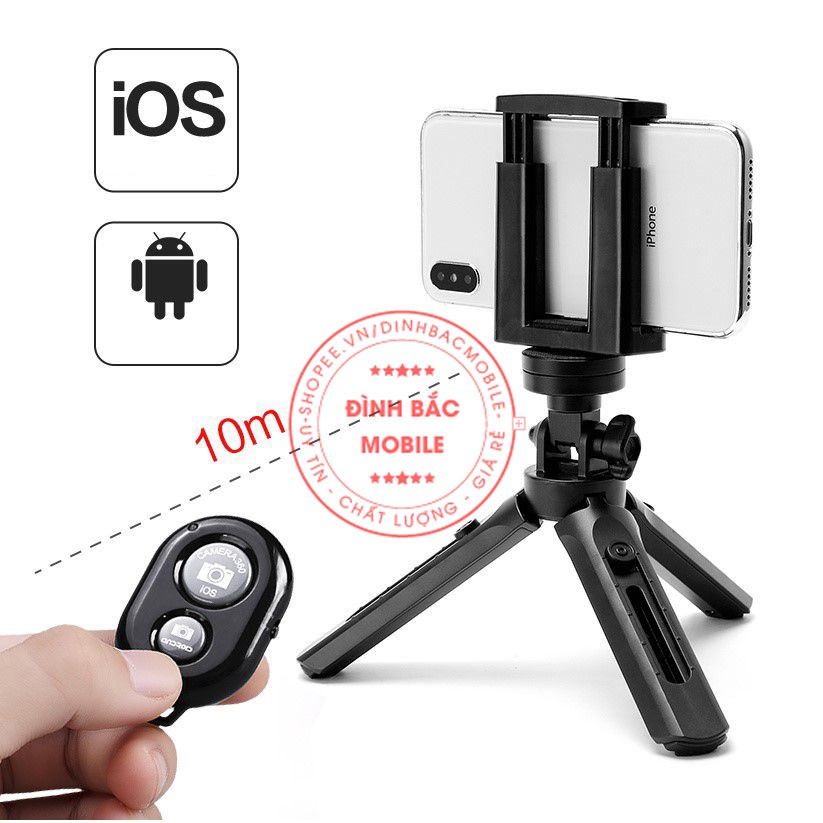 Tripod kẹp điện thoại live quay phim 360 độ- Đình Bắc Mobile | BigBuy360 - bigbuy360.vn