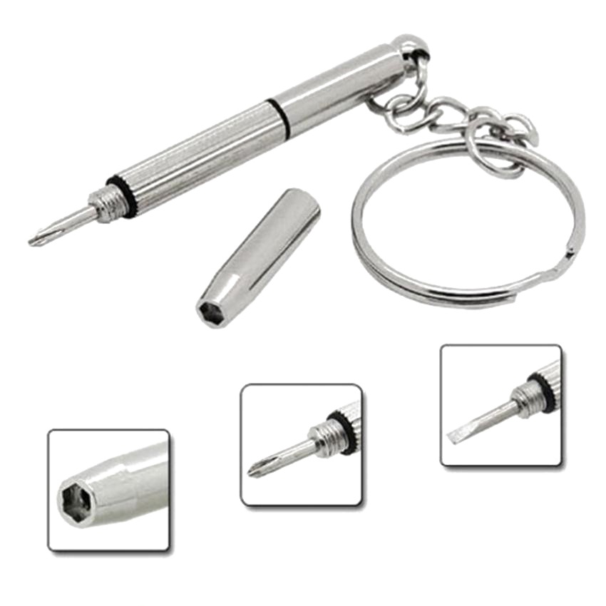 Bộ tua vít vặn ốc mini 3 trong 1 dùng sửa mắt kính kèm móc khóa tiện lợi (5 cái)