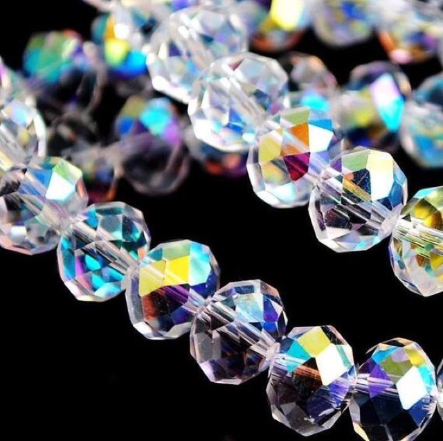 Hạt Pha Lê Swarovski 5040 - Bánh Cam - Size 6mm và 8mm - Màu 001AB