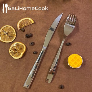 Bộ 2 sản phẩm DAO và DĨA (nĩa) ăn bít tết inox 304 SOLA phong cách Châu Âu cao cấp | GaliHomecook Knife and Fork