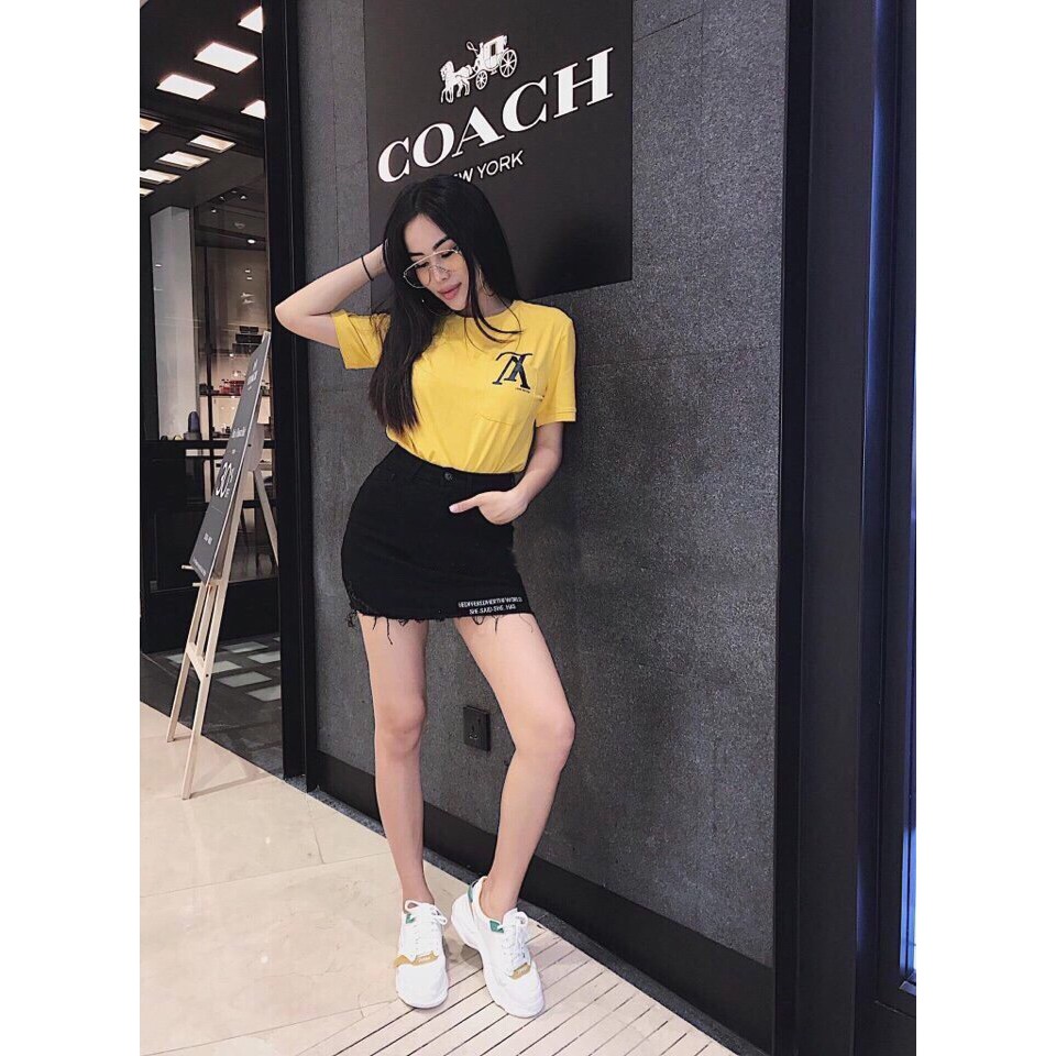 Chân Váy Kaki Thun Co Giãn Phối Chữ Thời Trang OHS4011-12