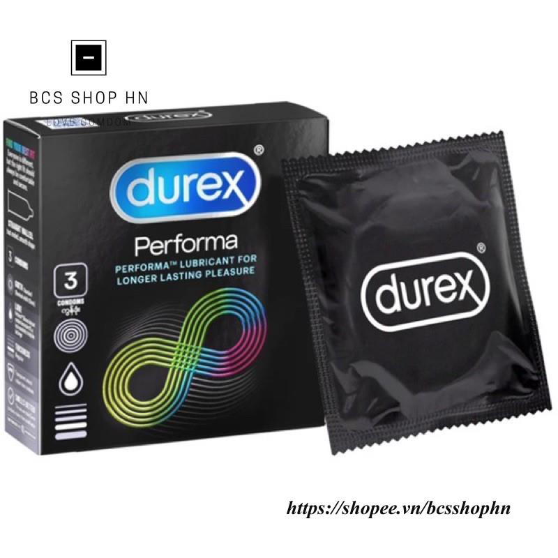 Bao cao su durex performa kéo dài cuộc yêu chống xuất tinh sớm hộp 12c