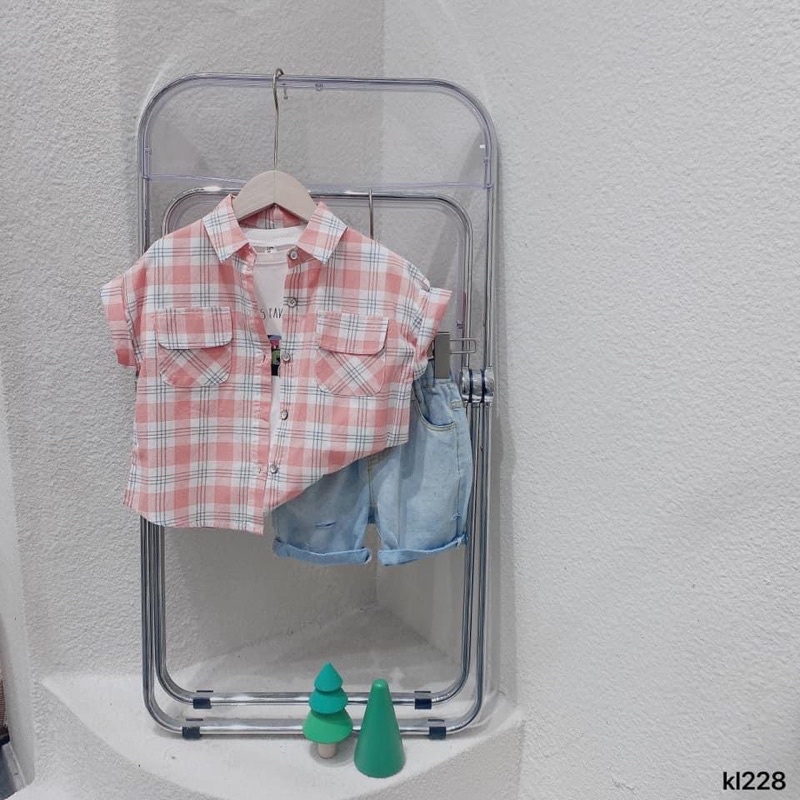 Áo sơ mi cổ lật cộc tay bé trai-MS115