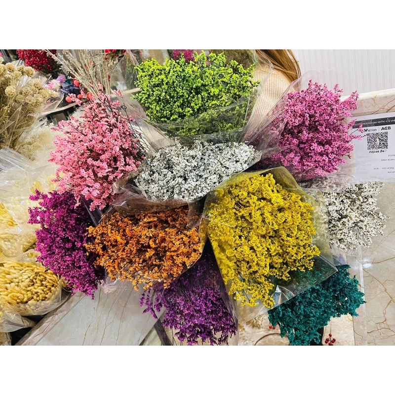 [MUA 1 TẶNG QUÀ] 110-120gr Bó hoa sao khô nhuộm màu siêu xinh, hoa sao thuỷ tinh trang trí nhà cửa, phụ kiện chụp ảnh