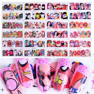 Sticker nước đôi môi trang trí móng tay