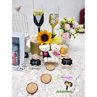 Bảng gỗ ghi chú mini nền đen có giá đỡ kiểu vintage