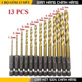 Bộ 13 mũi khoan sắt - mũi khoan đa năng, mũi khoan dùng cho các loại máy khoan pin, máy khoan cầm tay, máy khoan mini