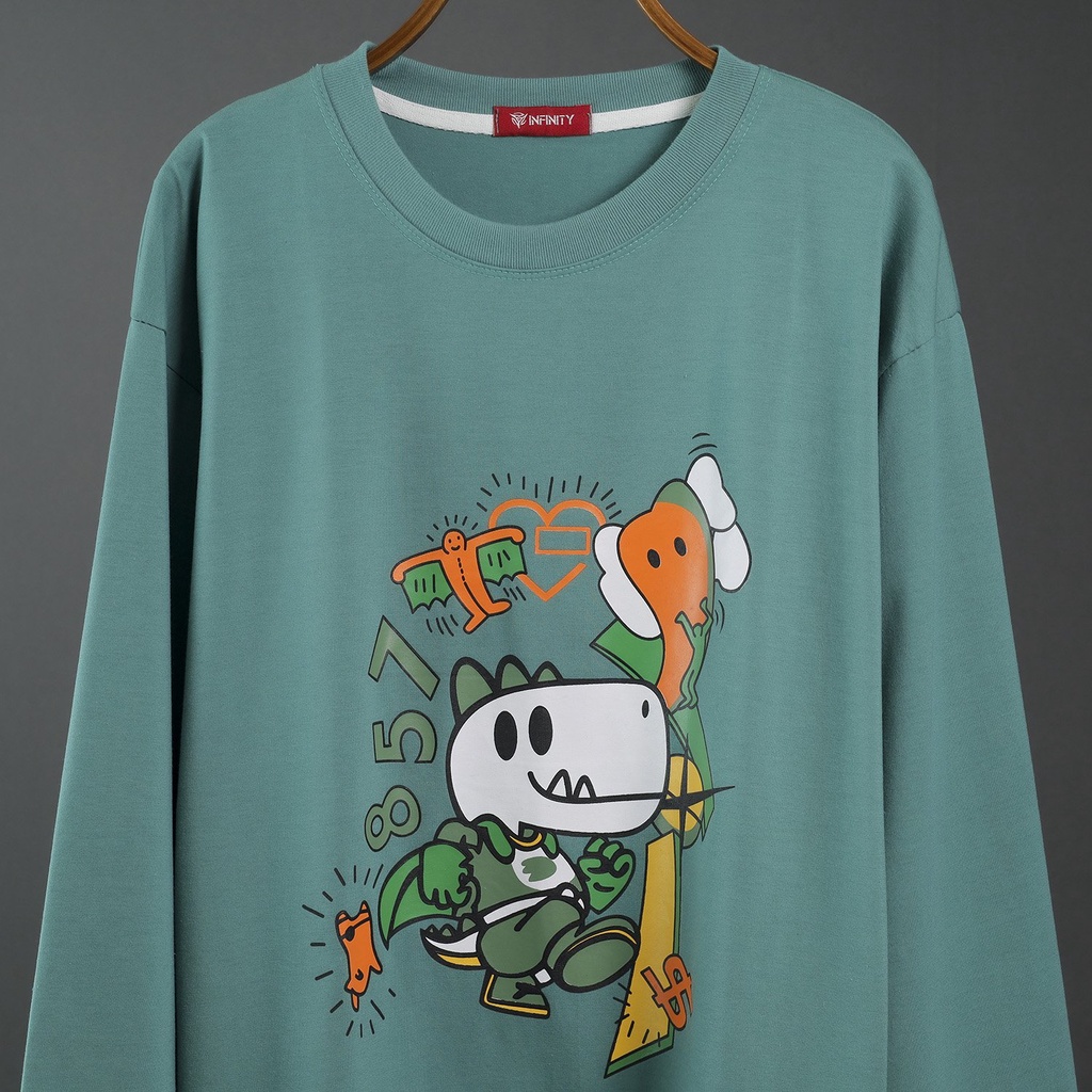 Mẫu Mới | Áo Phông Nam Nữ Tay Dài Unisex - TTD35 Cá Sấu Anh Hùng - Chất Cotton Mềm Mát - Form Rộng Freesize < 75kg