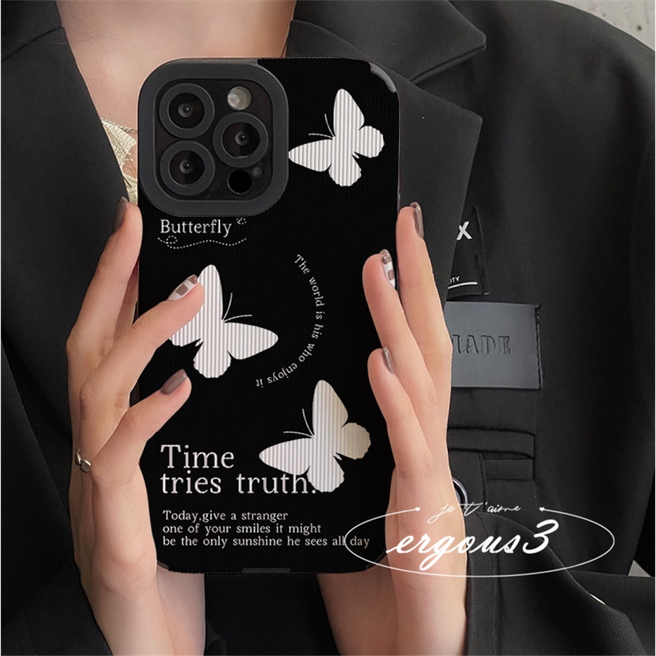 Ốp Điện Thoại Họa Tiết Bươm Bướm Đơn Giản Thời Trang Cho iPhone 13 12 11 Pro Max SE2020 X XR Xs Max 7 8 6 6s Plus