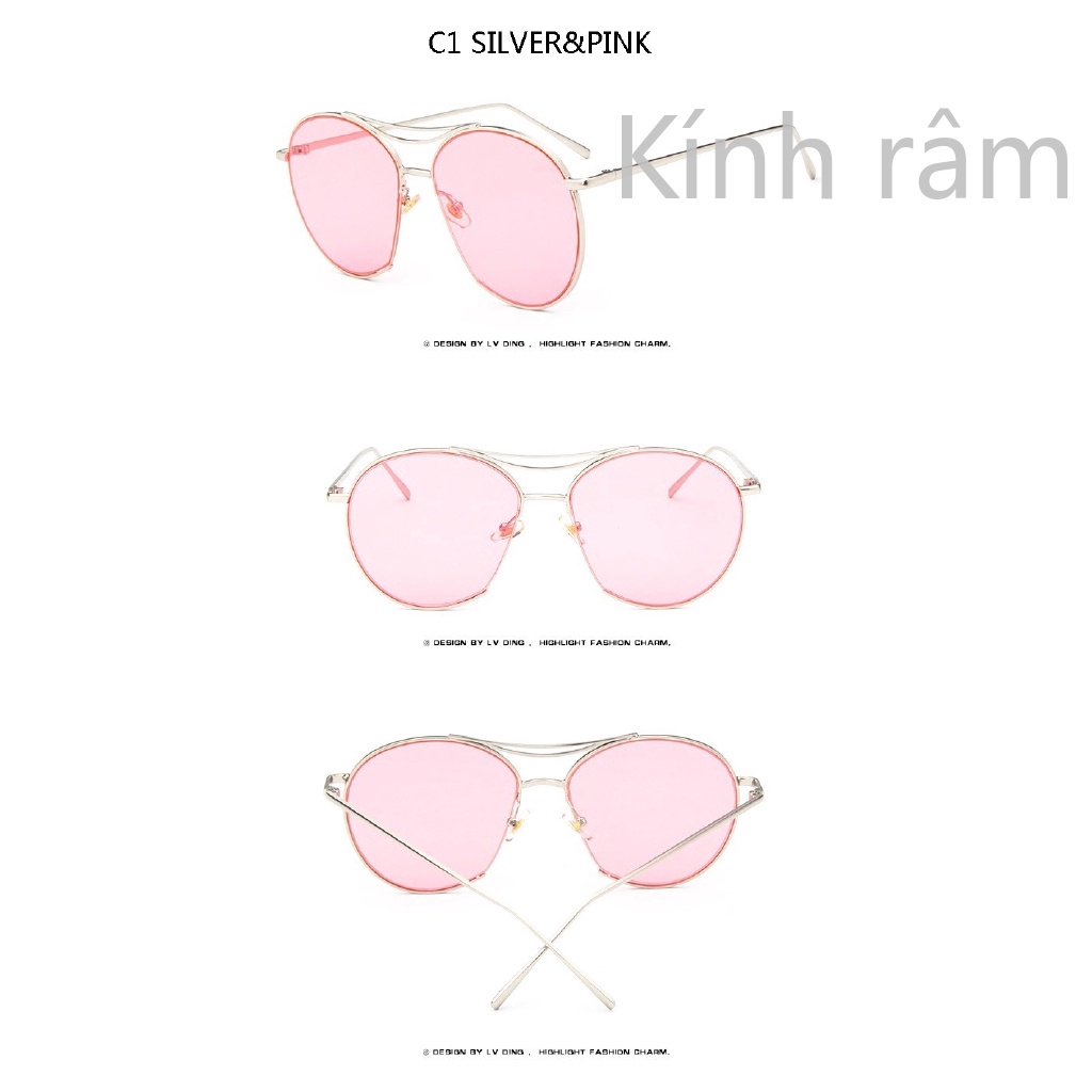 Kính mát gọng tròn phong cách vintage thời trang cho nữ