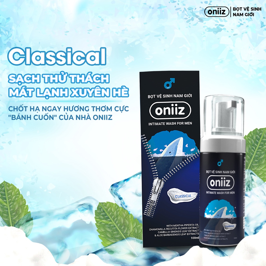 Bọt vệ sinh nam giới Oniiz Dung dịch vệ sinh nam tạo bọt Classical (Hương cổ điển) 100ml