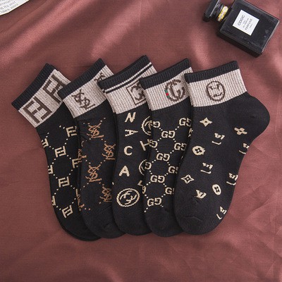 [Mã FAMARAL1 giảm 10K đơn 50K]Set 5 Đôi Tất Cotton In Họa Tiết Cao Cấp Thoáng Khí