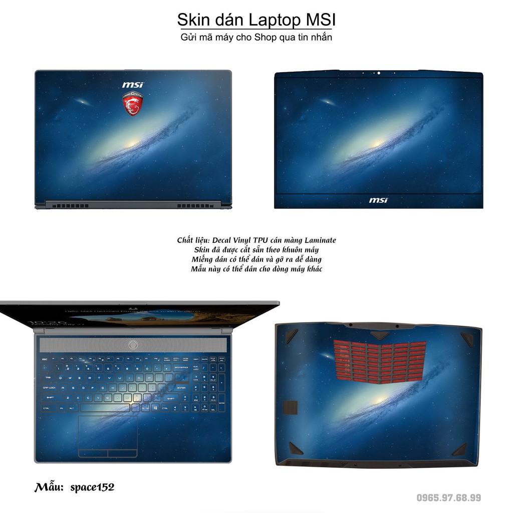 Skin dán Laptop MSI in hình không gian _nhiều mẫu 26 (inbox mã máy cho Shop)