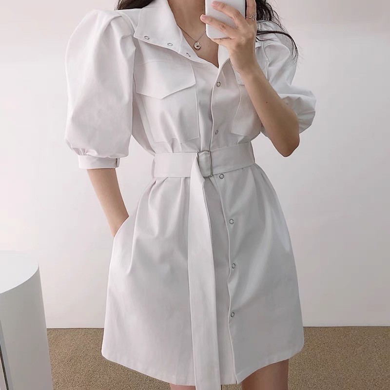 Váy kaki kèm đai trendy | BigBuy360 - bigbuy360.vn