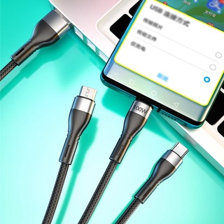 Dây Cáp Sạc Nhanh 100W 3 Trong 1 Type C Cho iPhone Android