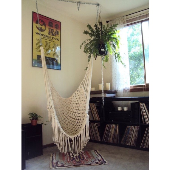 Võng lưới treo tường macrame trang trí decor homestay