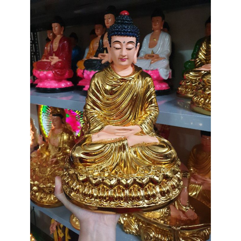 Tượng Bổn Sư Thích Ca Mâu Ni dát vàng 30cm