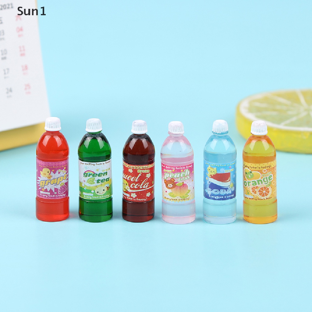 Set 6 Chai Nước Ngọt 1 / 12 Dùng Để Trang Trí Nhà Búp Bê