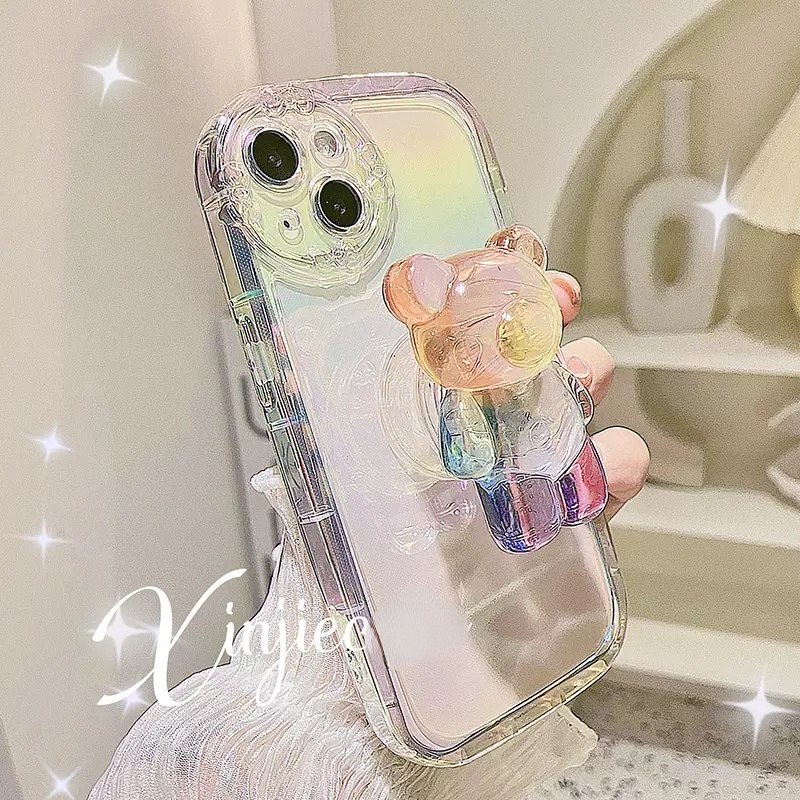 Giá đỡ điện thoại trong suốt hình đám mây và gấu đáng yêu