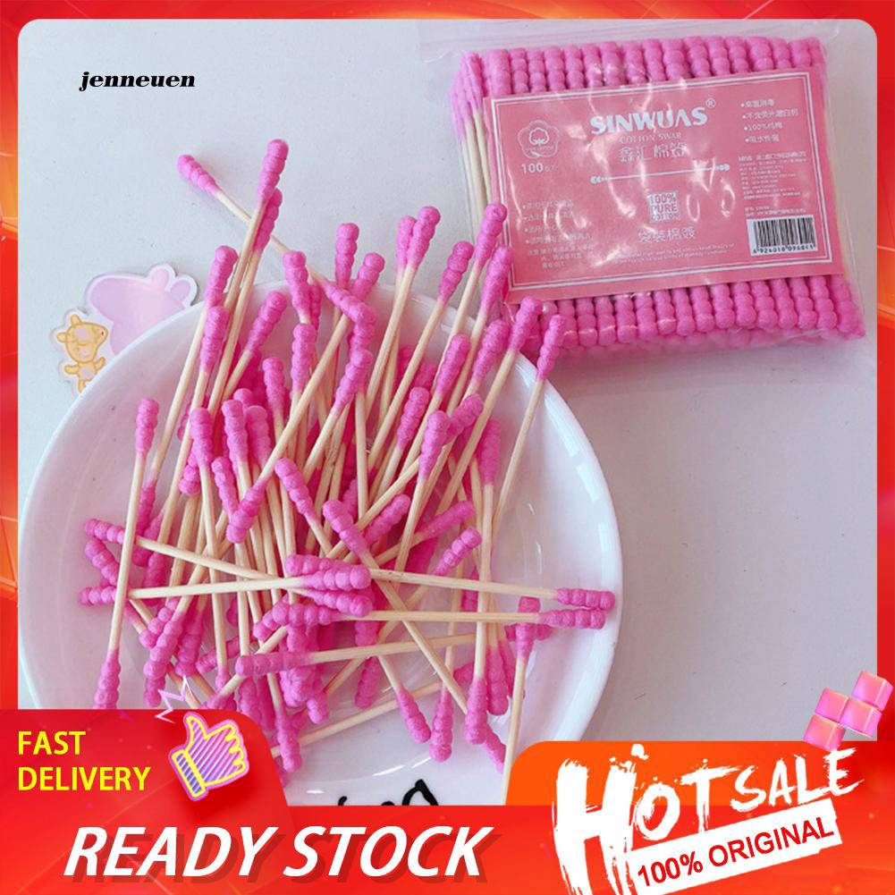 Hộp 100 Tăm Bông Tẩy Trang Hai Đầu Dùng Một Lần Tiện Lợi