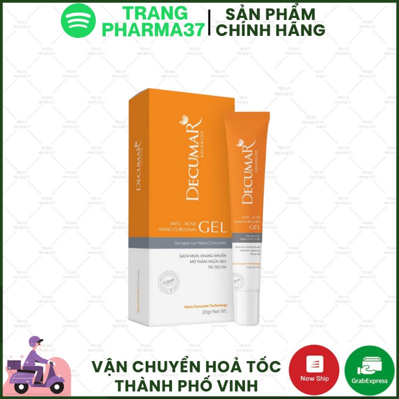 ✓ Mẫu mới✓Gel ngừa mụn Nano Nghệ Decumar Advanced 20gr