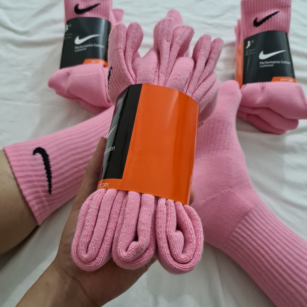 Pack 3 đôi tất thể thao Nike màu Hồng Mã 1 - Free ship + Quà tặng Loved socks by TatsTats.vn
