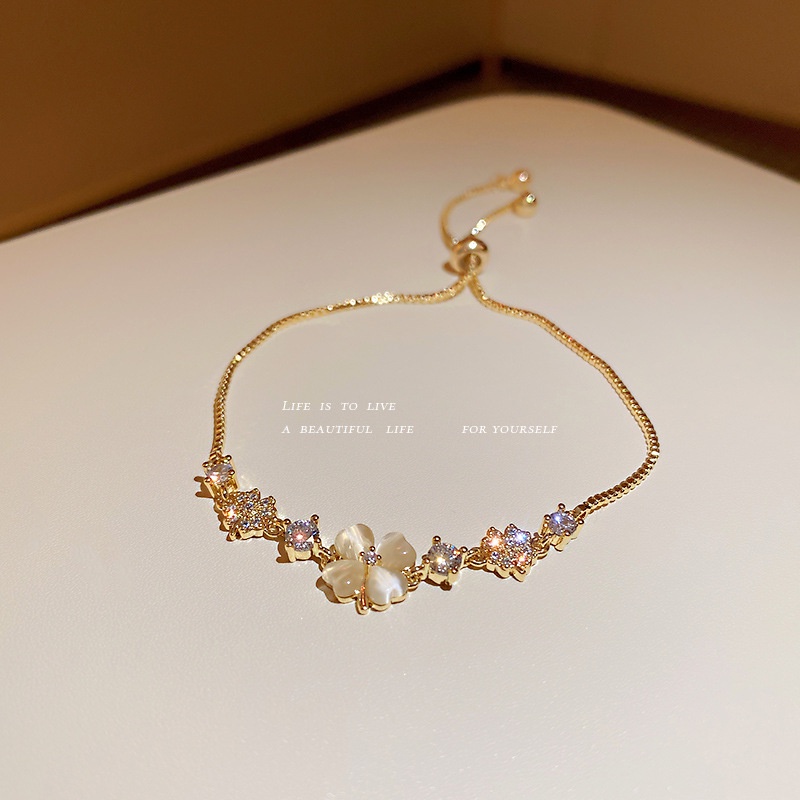 Vòng Đeo Tay Đính Đá opal Phong Cách Hàn Quốc Dành Cho Nữ