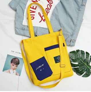 tote phối 2 túi ngoài