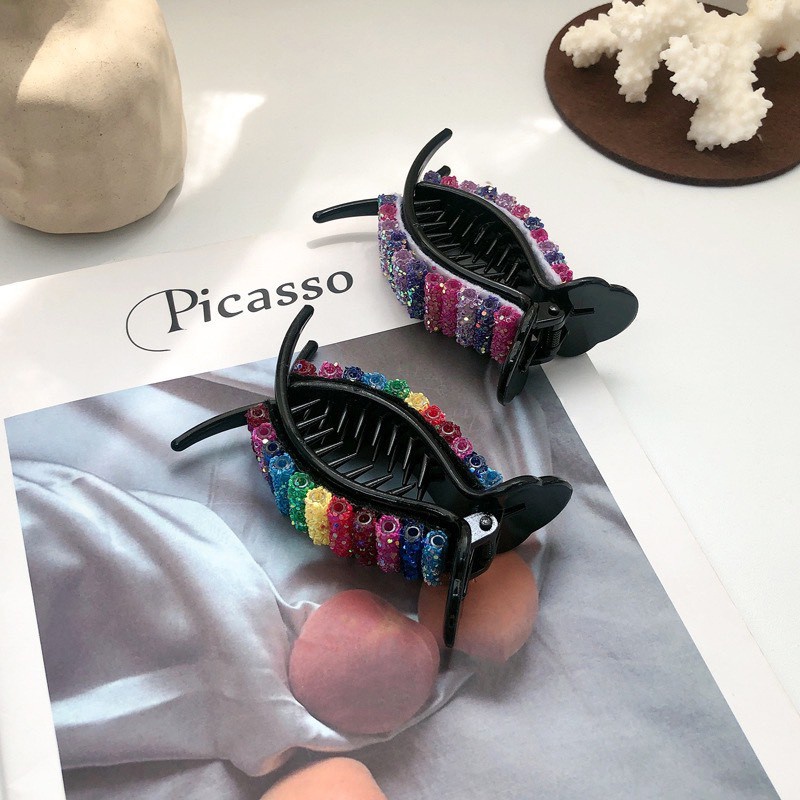 Kẹp Tóc Màu Sắc Cầu Vồng Lấp Lánh Phong Cách Hàn Quốc Cho Nữ - LIONKING