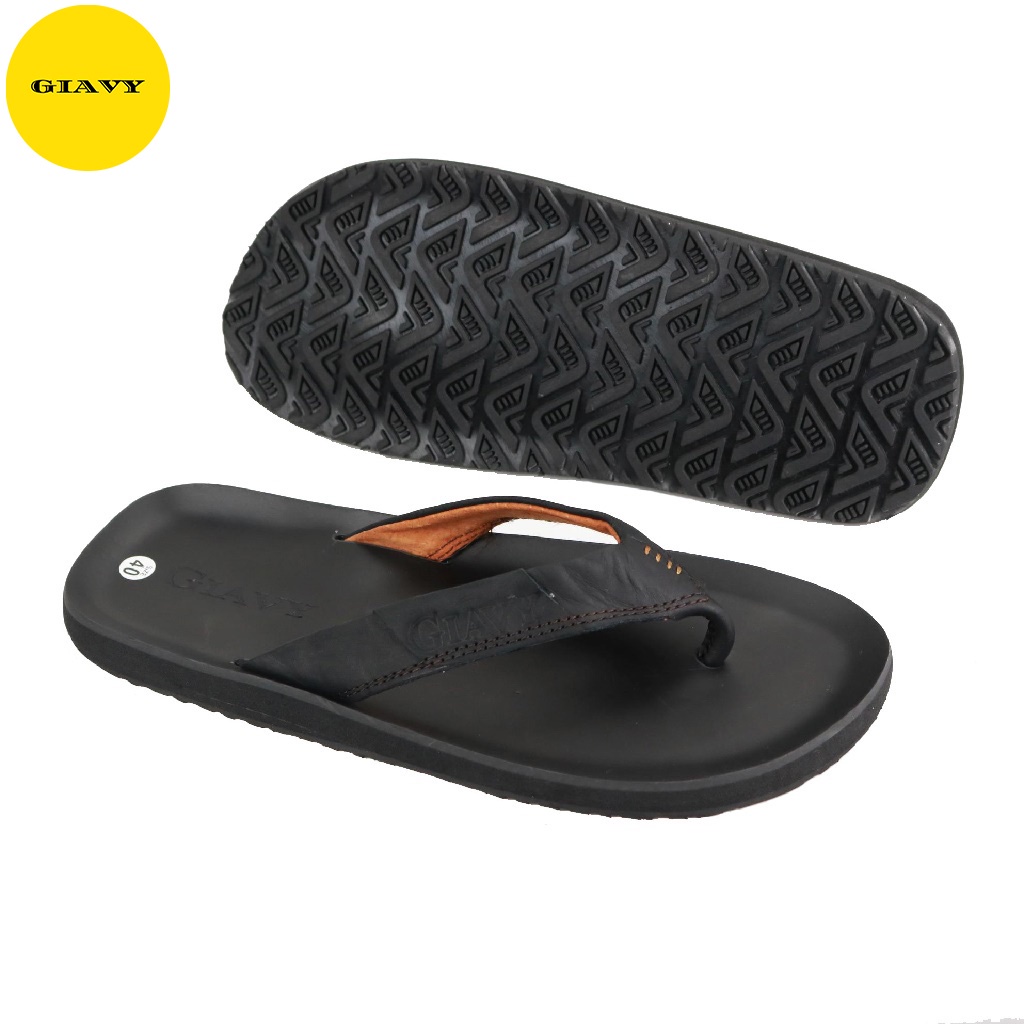 Dép kẹp nam, dép nam quai da mặt cao su, DTL218 - GIÀY GIAVY