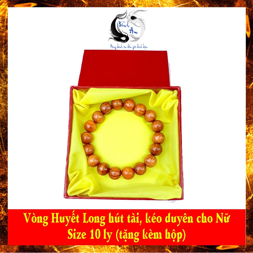 Vòng Huyết Long tăng tình duyên, tài lộc cho Nữ. Size 10 ly (tặng kèm hộp)