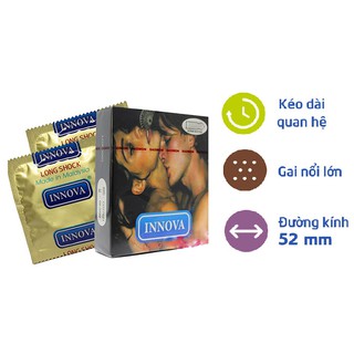 [hot] [Chính hãng] Bao cao su Innova đen, siêu gai, kéo dài thời gian - Hộp 3 bao [chính hãng]