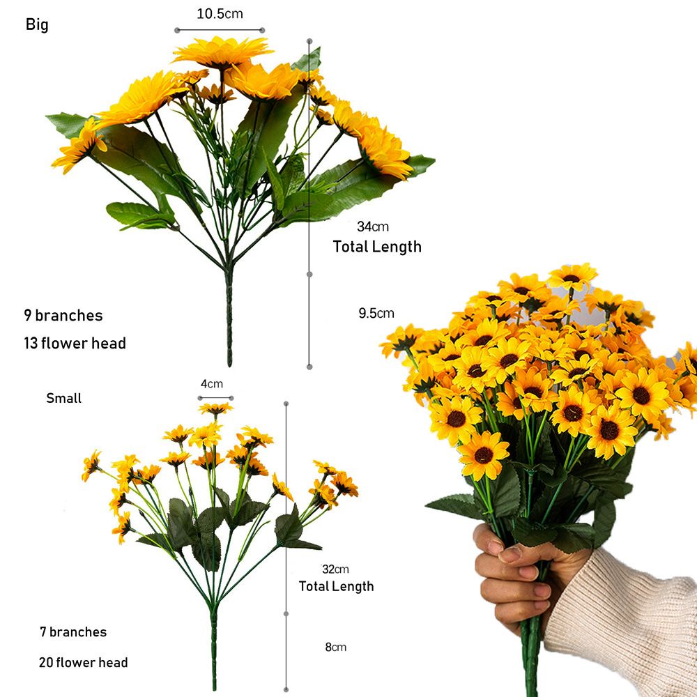 Bó 13/20 hoa hướng dương nhân tạo bằng nhựa trang trí nhà cửa