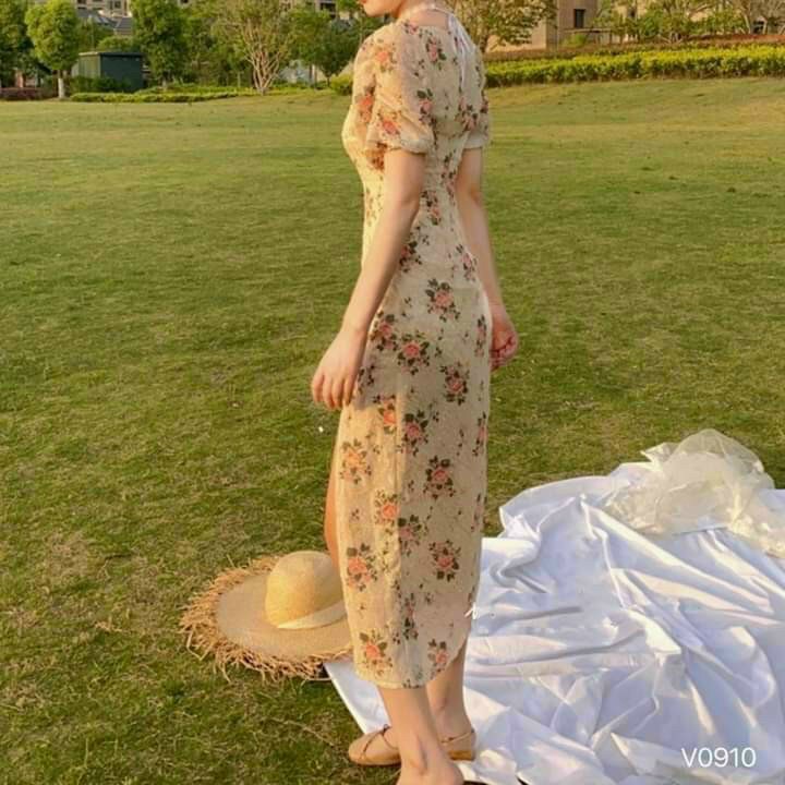 Đầm hoa dáng dài, đầm voan mát mẻ cho mùa hè sôi động, hàng đẹp chuẩn bán shop, phom dưới 52kg | BigBuy360 - bigbuy360.vn