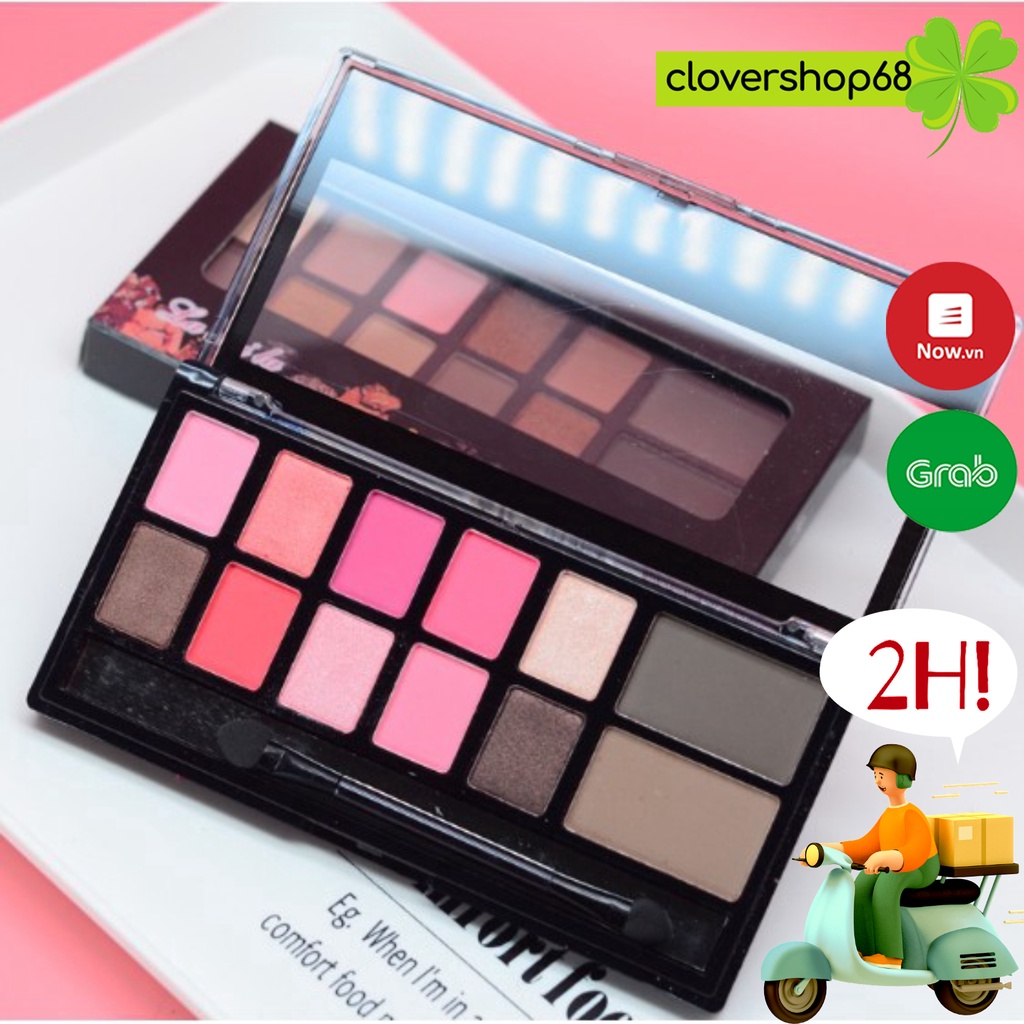 Bảng phấn mắt nhiều màu 12 ô Lameila  kèm cọ hàng chuẩn nội địa trung   🍀 Clovershop68 🍀