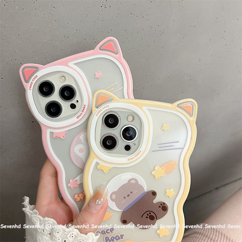 Ốp Điện Thoại Họa Tiết Hoạt Hình Tai Mèo / Gấu / Không Gian Cho iPhone 14 13 12 11 Pro Max SE2020 X XR Xs Max 7 8 Plus