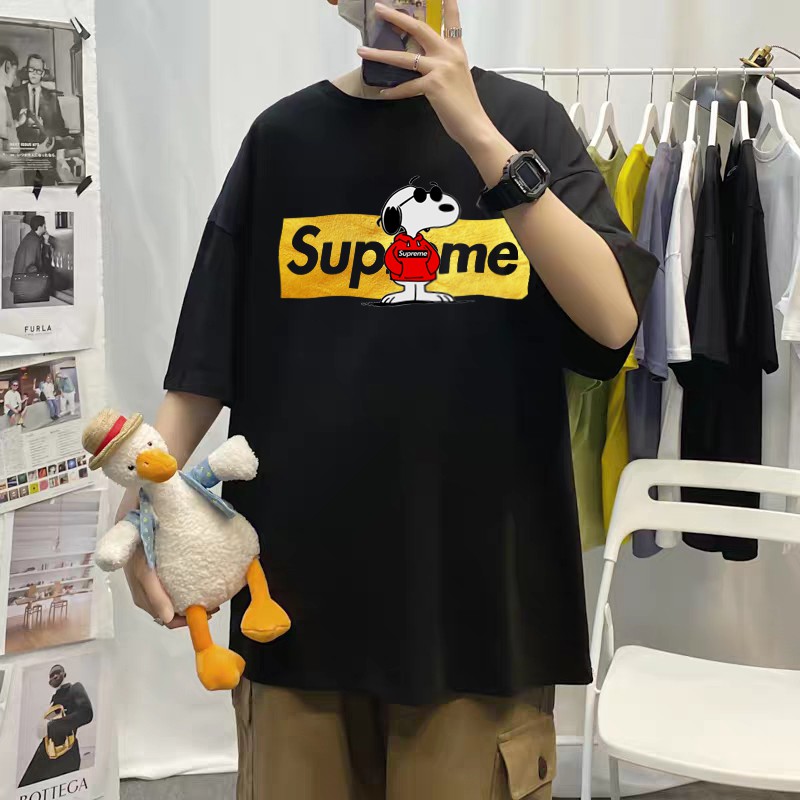 Áo thun 360- áo phông nam nữ tay lỡ unisex form rộng Snoopy SPM hai màu đen trắng dáng oversize basic tee ulzzang