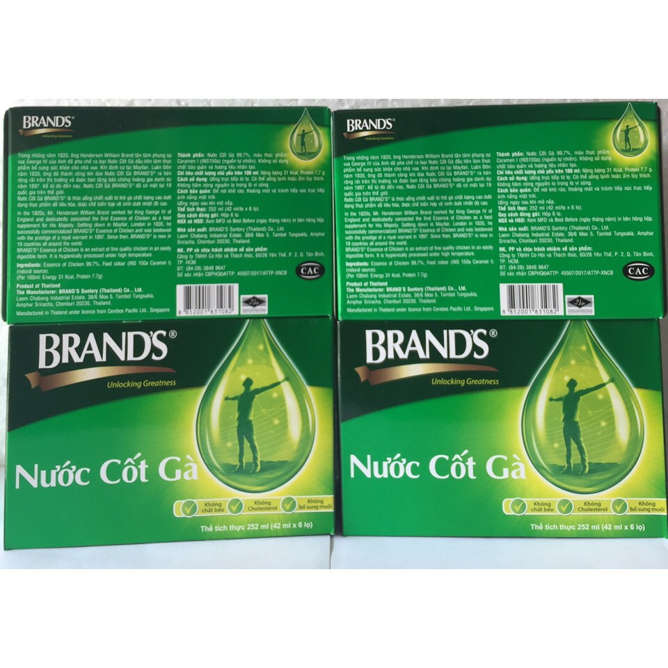 Nước cốt gà Brand's 42ml 24 hũ -Phân phối bởi Sâm yến Thái An