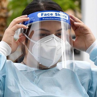 tấm chắn giọt bắn trong suốt Face Shield Mask, Kính Chắn Giọt Bắn nhựa PET Phòng Chống Bụi Và Vi Khuẩn