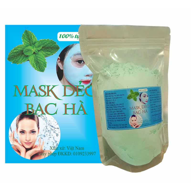 Mask dẻo bạc hà Collagen (Bột đắp mặt bạc hà) - 100G