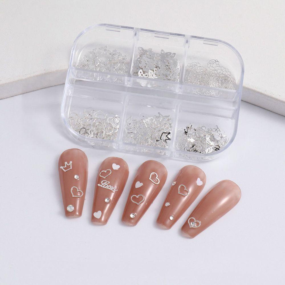 OCEANMAP Phụ Kiện Trang Trí Móng Tay 3D DIY Hình Trái Tim / Bướm / Hoa Hồng / Vương Miện Xinh Xắn