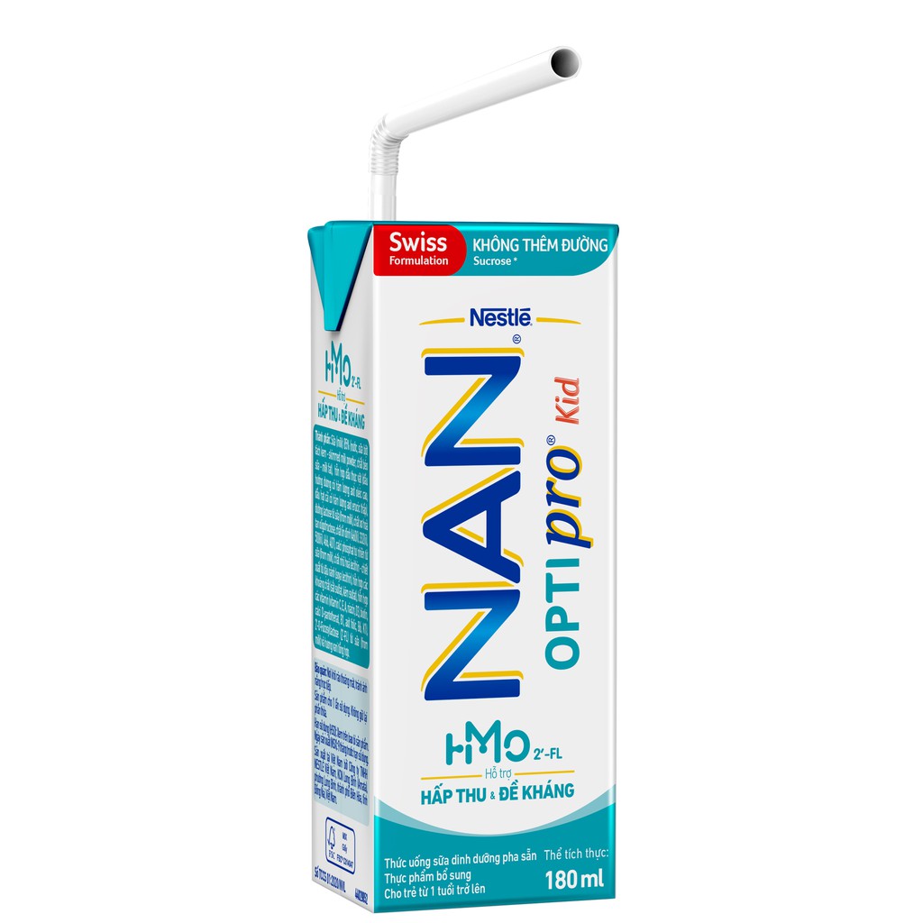 [FMCGMALL -8% đơn từ 250K]  Thùng 24 Hộp Sữa Dinh Dưỡng Pha Sẵn Nestlé NAN OPTIPRO Kid 3x(8x180ml) - MUA 7 TẶNG 1